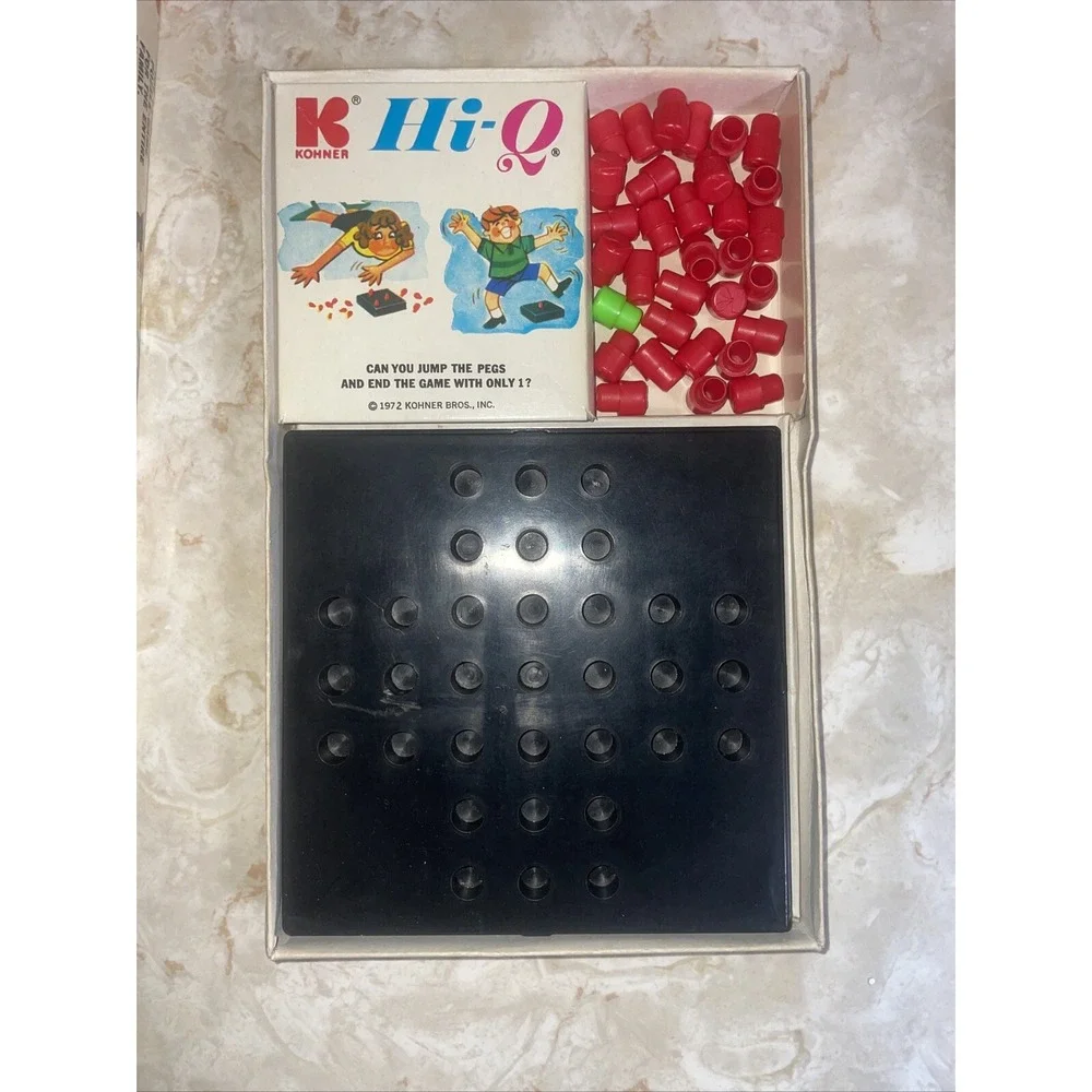 Kohner Hi-Q Game. 1972 Vintage. Complete! All Pegs Are Present And Instructions